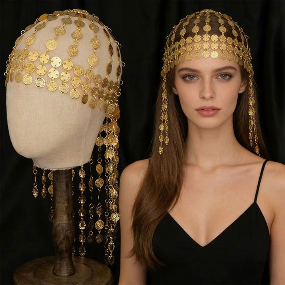 Round Exotic Forehead Chain Korean Style Long Tassels Hair Chain Headgear Accessory