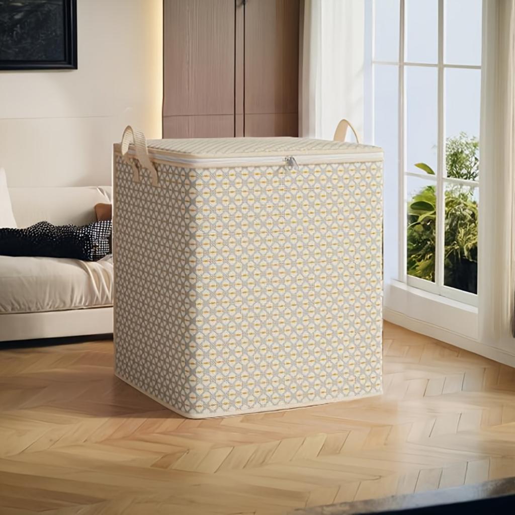 Очень большой тканевый контейнер для хранения одеял, постельного белья, одежды и нижнего белья. Портативный и легкий, с молниями и ручками. Легко переносить