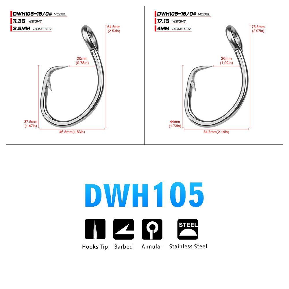 5pcs Stainless Steel Circle Hook Fishing Anticorrosion Tuna Hook Giant Fishing Hook Saltwater