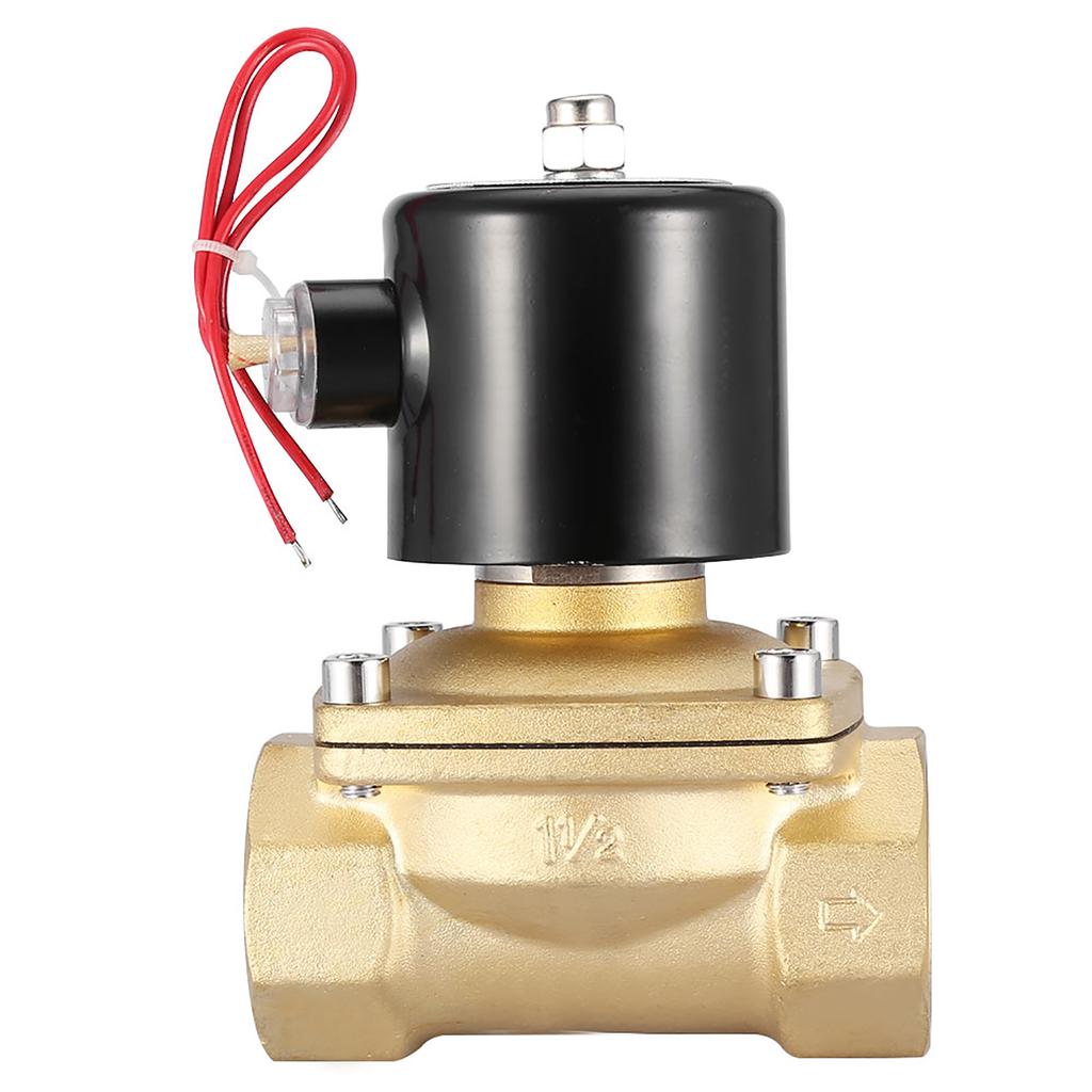 DN40 112" Two Way Brass Electric Solenoid Valve Normally Closed 220VAC