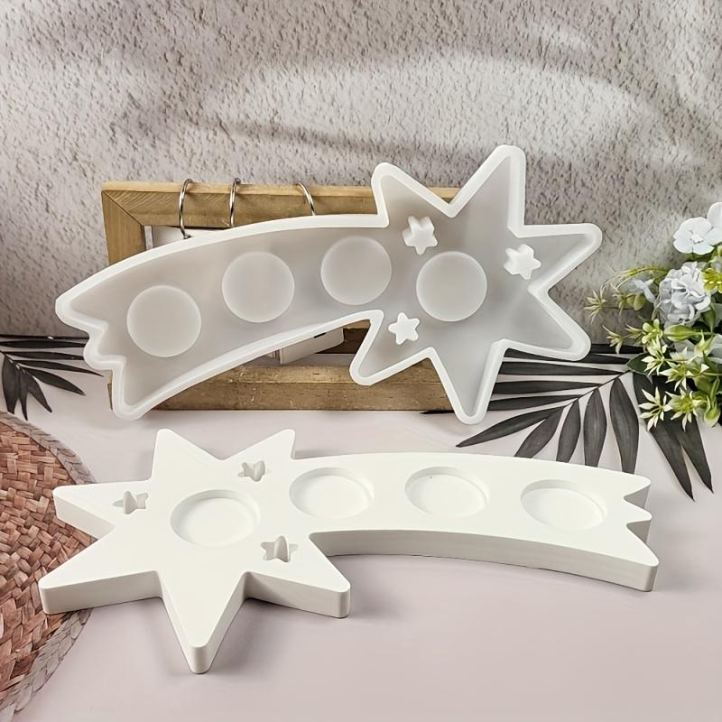 1 шт. Силиконовые формы для литья смолы Звезда Кристалл Подсвечник Формы DIY Эпоксидная смола Декоративные формы DIY Гипсовый Подсвечник