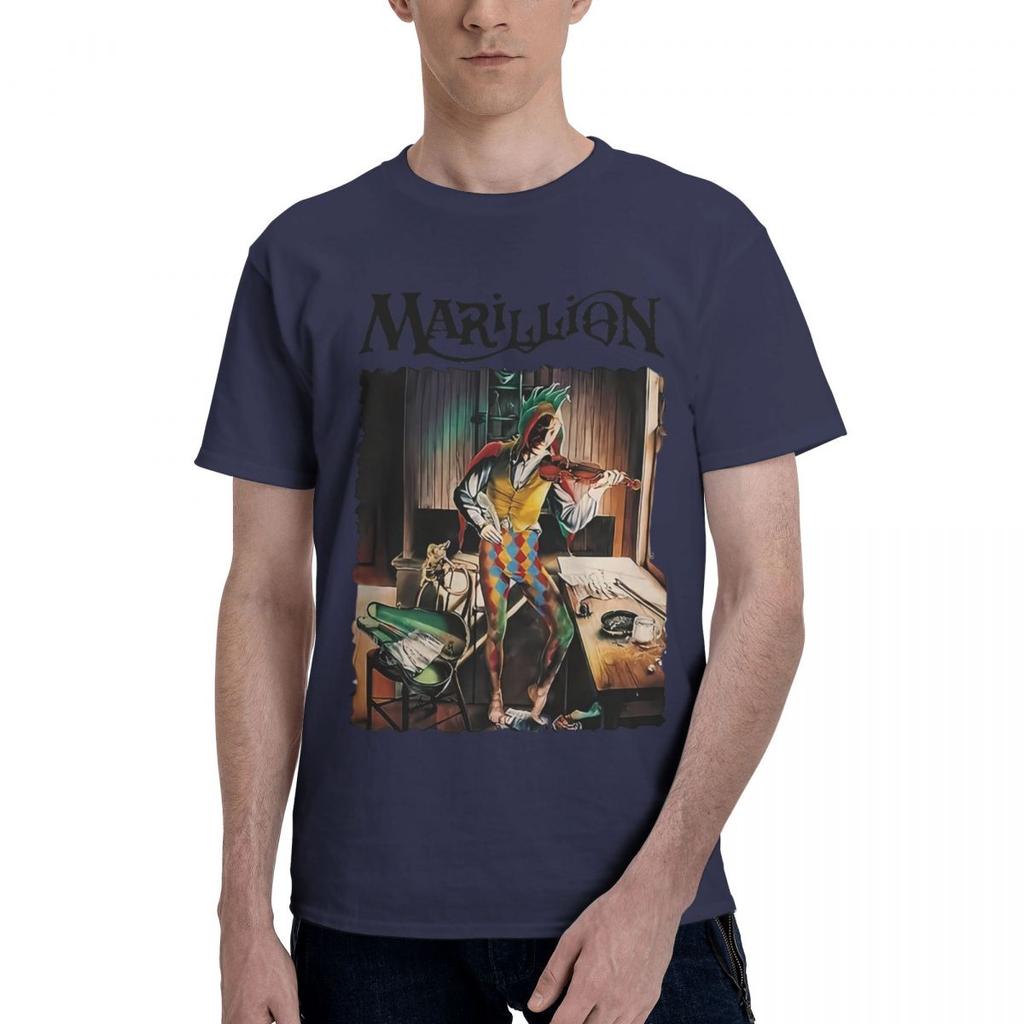 Marillion С надписью Для мужской футболки с круглым вырезом 100% хлопок Повседневная Дышащая Удобная Футболка Смешные Мужские Футболки Мужская Одежда