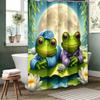Животное Лягушка и Лотос Занавеска для Ванной Комнаты Водонепроницаемая Занавеска для Душа с 12 Крючками Домашний Декор Бесплатная Доставка