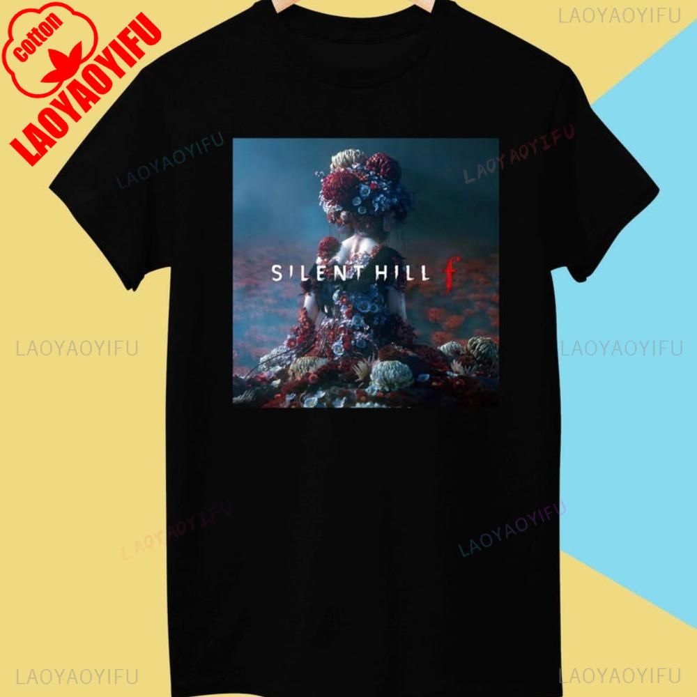 Футболка Silent Hill F в японском стиле с принтом Футболка Silent Hill Новейшая серия Футболка для любителей хоррор-игр Мужские Женские Модные Топы
