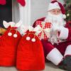 Large Christmas Santa Sack Red Velvet Santa Claus Bags Candies Goodie Wrapping Sack Drawstring Christmas Present Gift Pouch