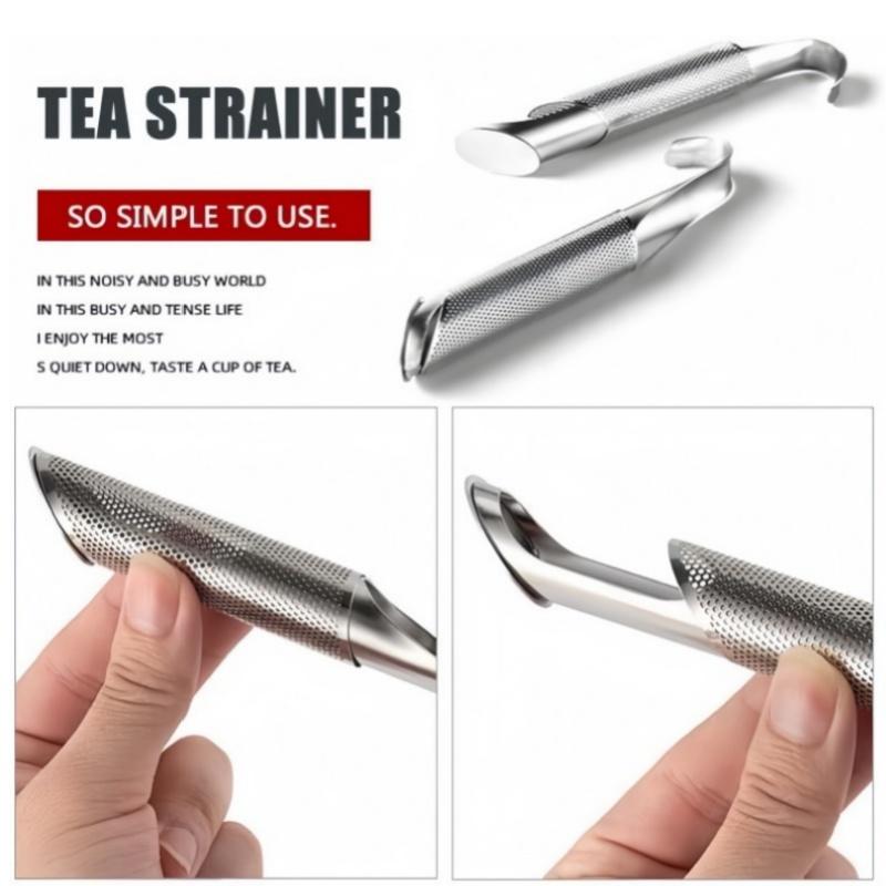 304 Stainless Steel Pipe Hanging Tea Infuser Home Tea Accessories Filter Portable Curved Handle Design Multi-Purpose Tea Tools