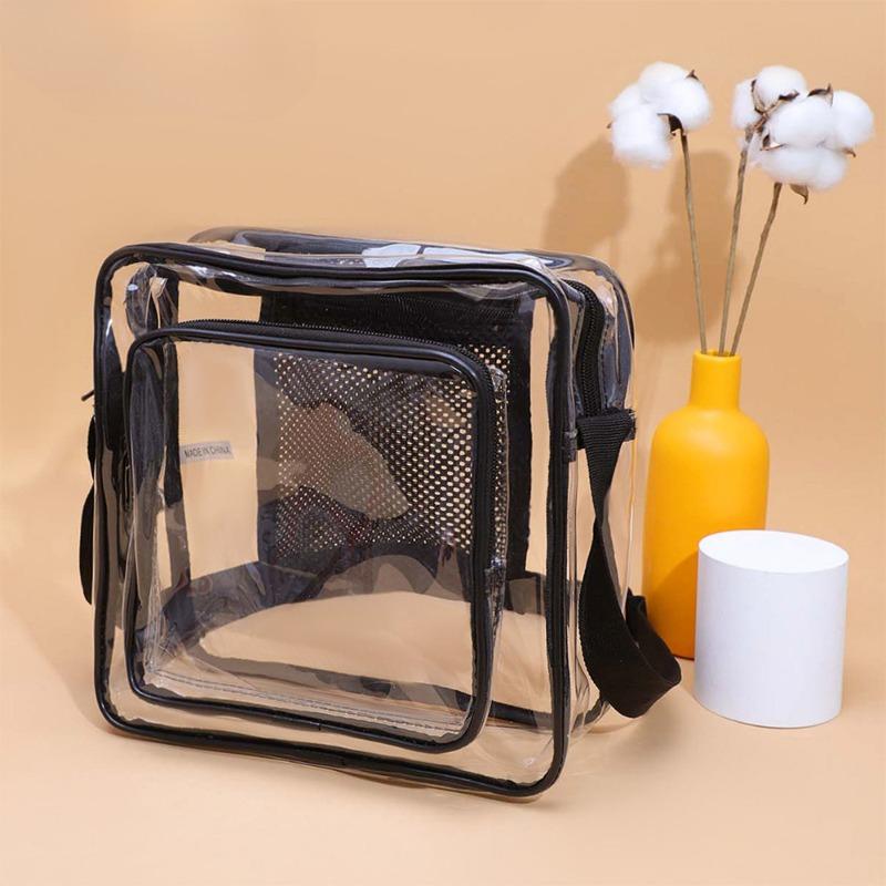 Летняя модная тенденция Прозрачная сумка из ПВХ на плечо Вертикальная большая вместимость Повседневная сумка через плечо для улицы