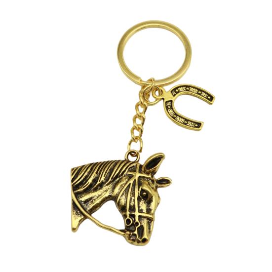 Yousheng Horse Head Keychain Smooth Touch Key Holder Backpacks Wallets Key Chain Decorative Pendant Key Accessory