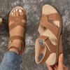 Cross Strap Wedges Sandals for Women Summer Hook Loop Platform Gladiator Sandles Woman Plus Size 43 Non-Slip Med Heels Sandalias
