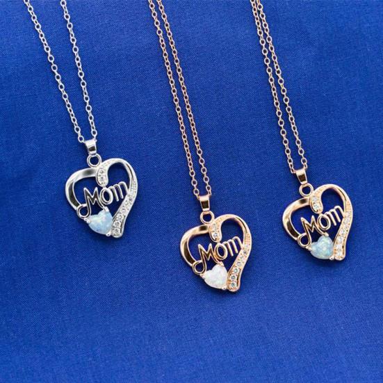 Ожерелья с подвеской в виде сердца для женщин «Я люблю тебя, мама», ожерелье в виде сердца из кубического циркония на День матери, подарок на день рождения
