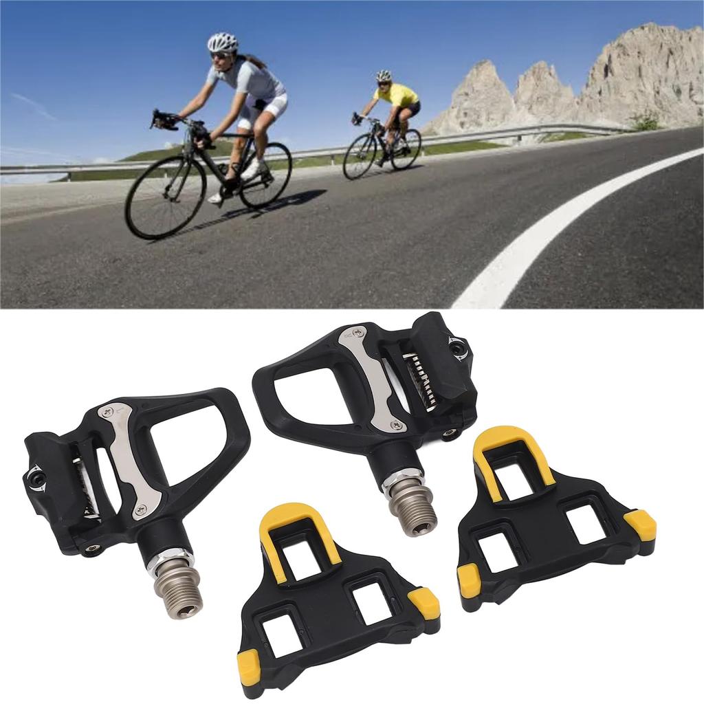 Dilwe Road Bike Pedals, Chromoly Axle, Adjustable Tension, Self-Locking, with SPD System