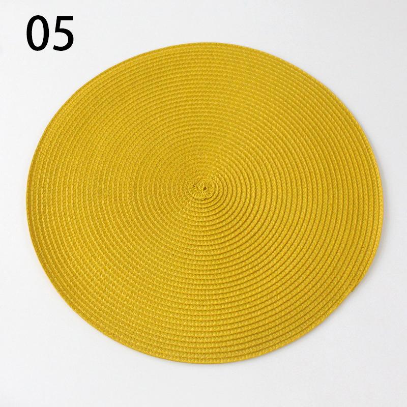Round Placemats For Dining Table Coaster Heat-Resistant Placemats Stain Resistant Anti-Skid Washable Cotton Woven Tableware Mat