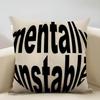 Fisheye In English Cushion Cover Household Decoration Linen Sofa Cushion Cover: Skin-Friendly & Breathable with Invisible Zipper