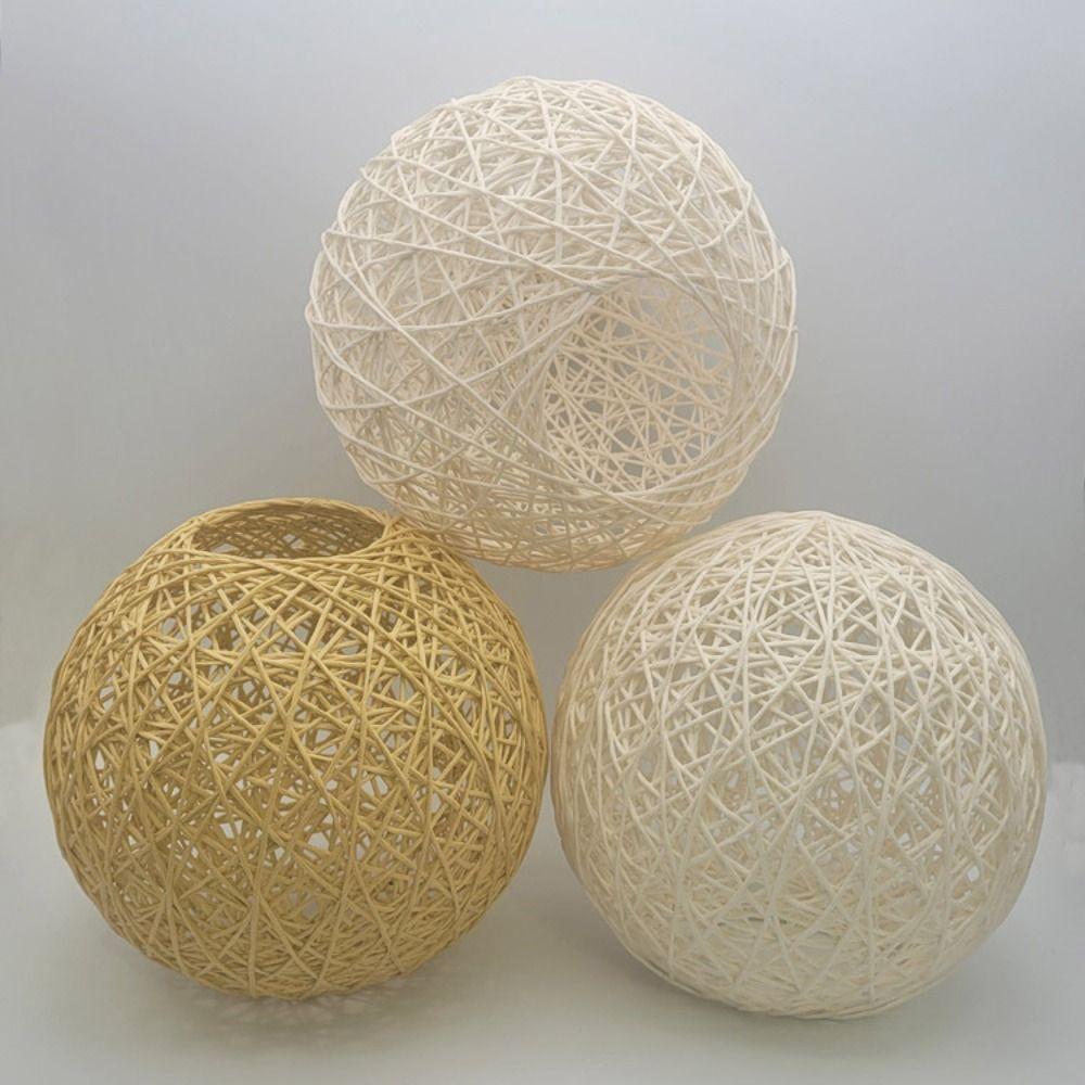 Weaving Vine Ball Lampshade Round Lamp Cover Pastoral Style Pendant Light Shade  Living Room