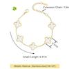 18K Gold Plated Bracelet Gold/White/Black Clover Bracelet Set for Women Four Leaf Lucky Bracelets Jewelry Gifts for Women