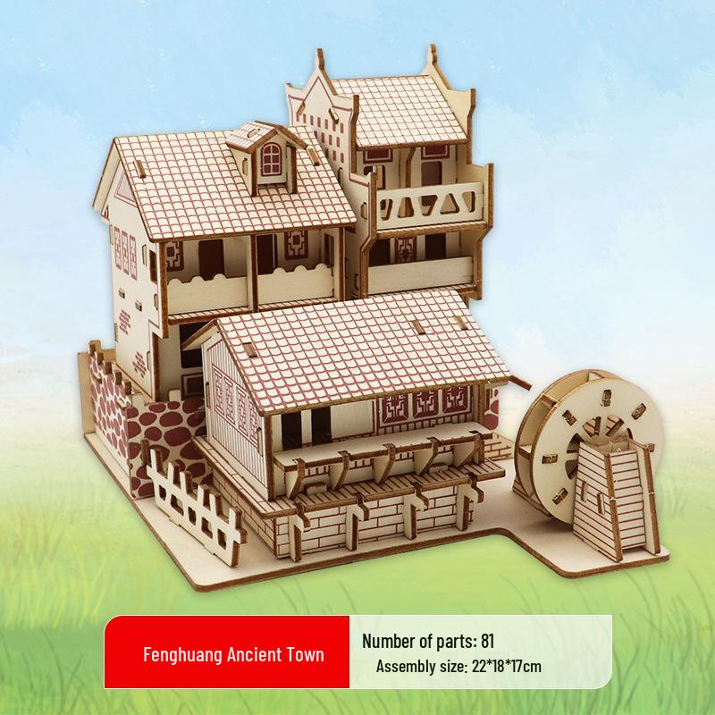 3D Деревянный Пазл Колесо Обозрения - Развивающий DIY Подарок для Детей