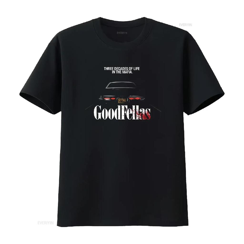 Goodfellas Три десятилетия Мужская черная футболка Размер S 5XL винтажная Стирка Мода Повседневная мужская Универсальная Эластичная Слегка мягкая