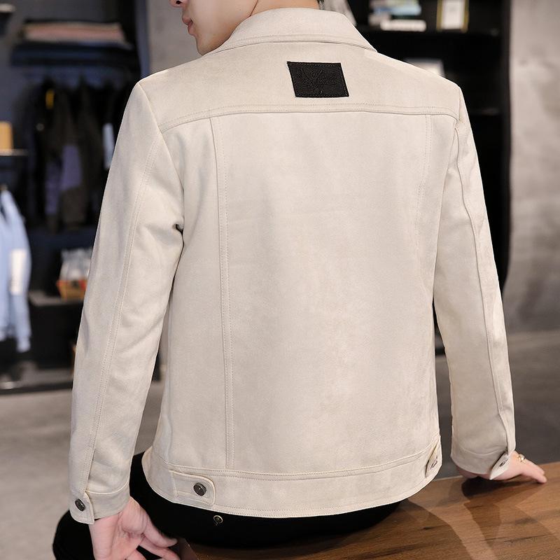 Men's Suede Jacket Autumn Casual Denim Jacket Men's Simple Jacket