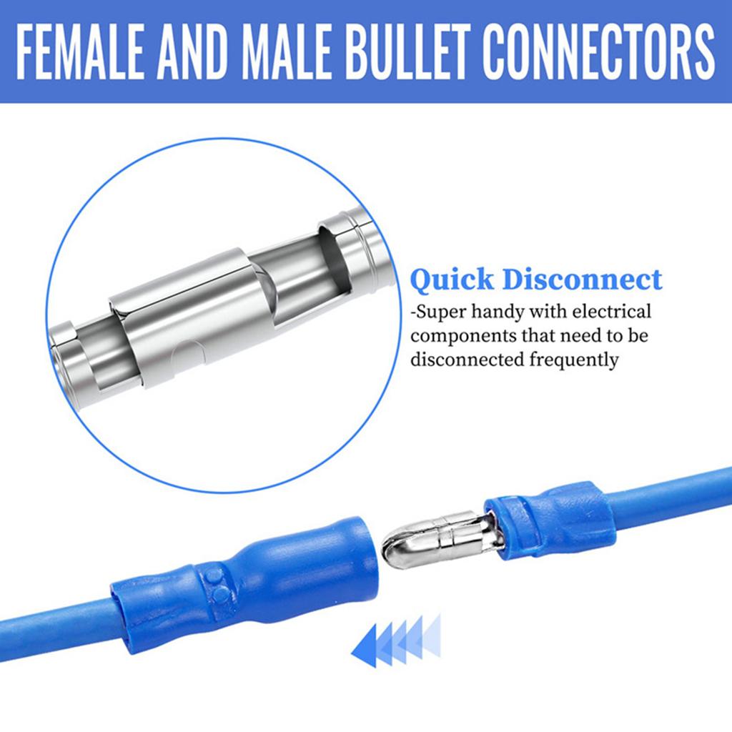 Набор кабельных наконечников 120 шт. Круглые штекеры и круглые разъемы Обжимные соединители Ассортимент Кабельные наконечники Круглые стыковые соединители для автомобиля