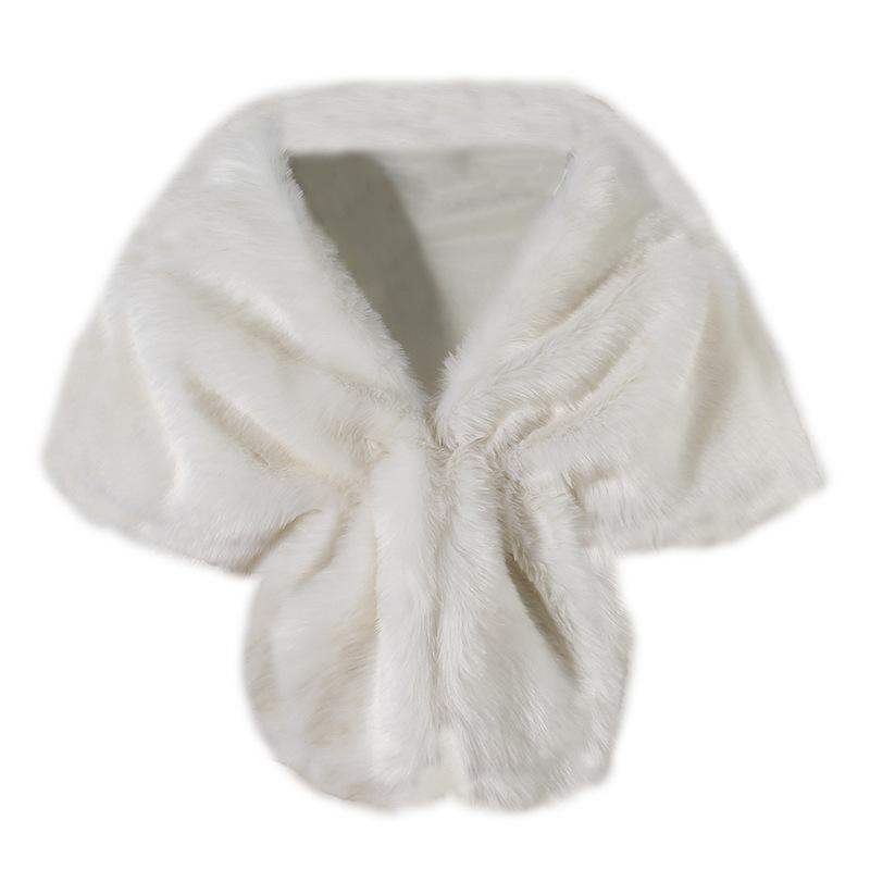 Bride fox fur cape shawl fluffy cos cape