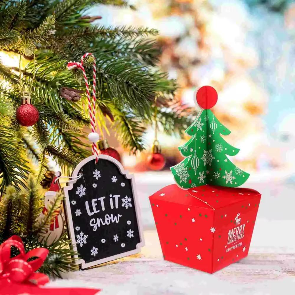 10 Pcs Paper Christmas Gift Box DIY Gift Packaging Box Christmas Tree Candy Box Kids