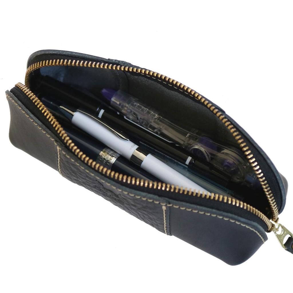 Пенал кожаный пенал держатель для карандашей натуральная кожа Tochigi кожа для взрослых Сделано в Японии Большая вместимость Простой бренд Porco Rosso Треугольный мужской