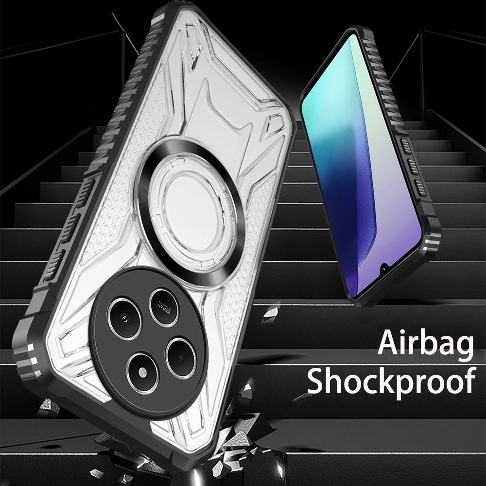 KEYSION Прозрачный магнитный чехол для Realme 13 5G 12 12X 5G Сверхпрочный противоударный чехол для задней панели телефона для OPPO Realme 11 5G 11X 5G