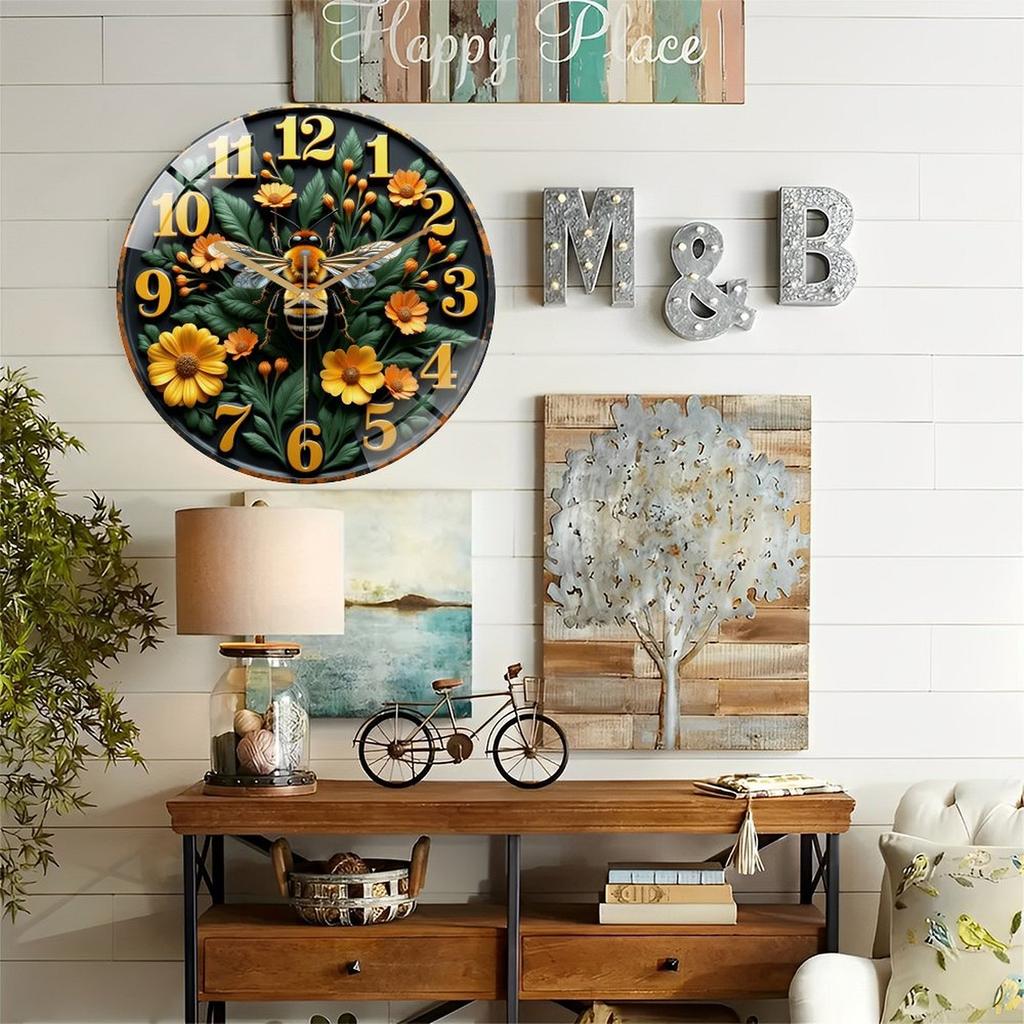 30x30cm Round Wall Clock with a Crystal-Clear Glass Face for Maximum Readability