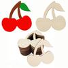 20pcs Cherry Unfinished Crafts Wood Chip Decorations Suitable For Birthday Wedding Party Desktop Decoration Diy Painting Gifts