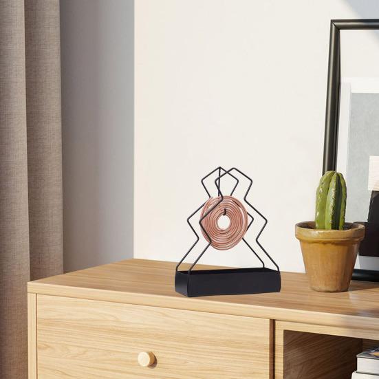 Металлический держатель для благовоний с лотком для сбора пепла, репеллент в виде кошачьих ушей, спиральная подставка для благовоний, переносная декоративная курильница