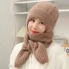Hat and Scarf Set for Women Fashionable and Casual  Velvet and Thickened  Outdoor Warm  Windproof and Ear Protecting Woolen Hat