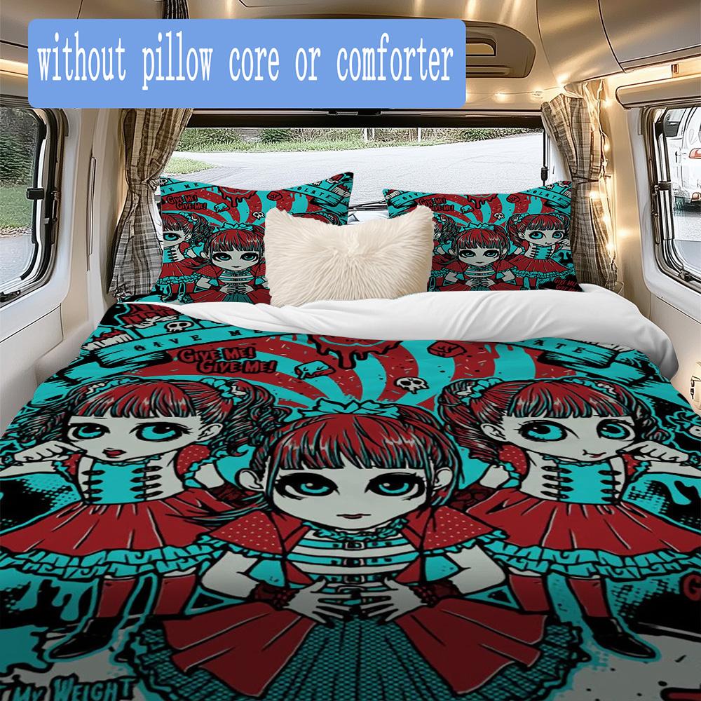 BABYMETAL Pattern Bedding,Quilt Set Quilt Cover Pillowcase Home Birthday Gift (1*duvet cover+2*pillowcase,without core)XSJT0917233