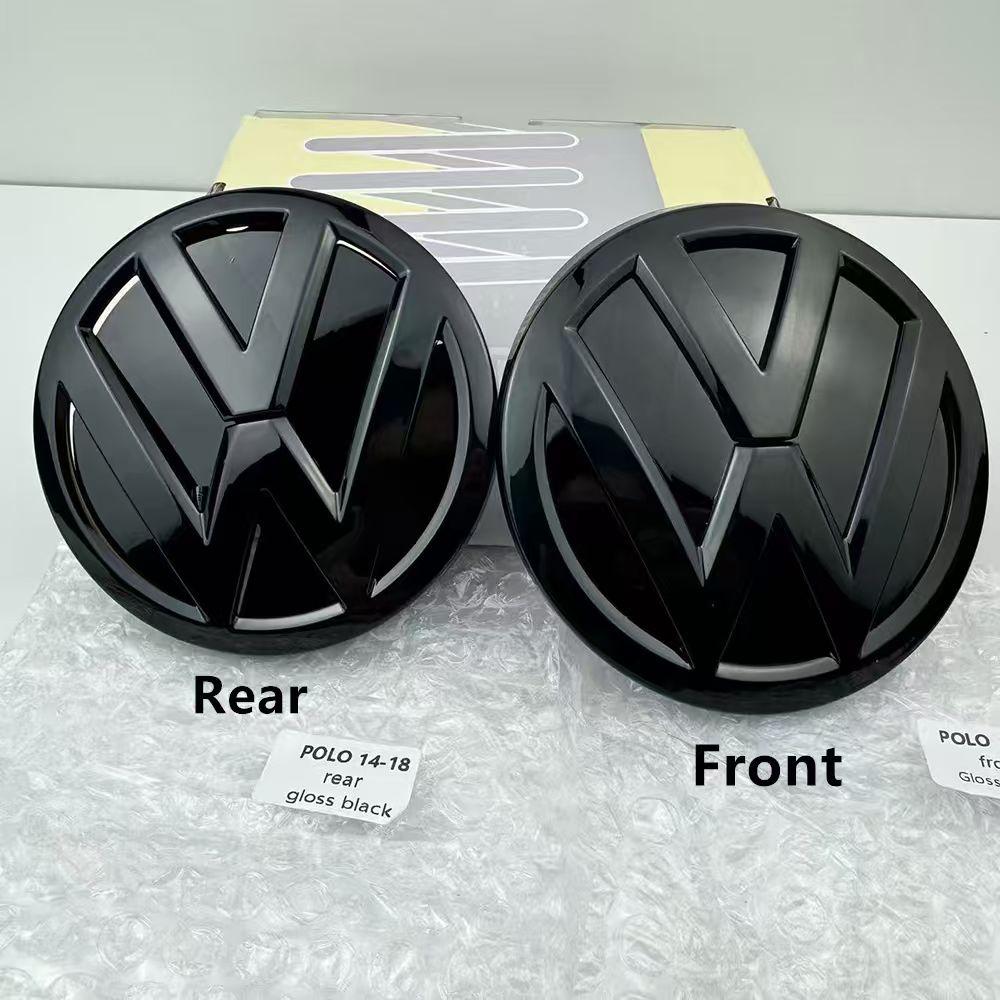 2026 Hot 2pcs 6C0 853 600 For VW Polo 2014-2018 Car Logo Emblem Hood Front And Rear Tail Mark Rear Badge Modification Accessories
