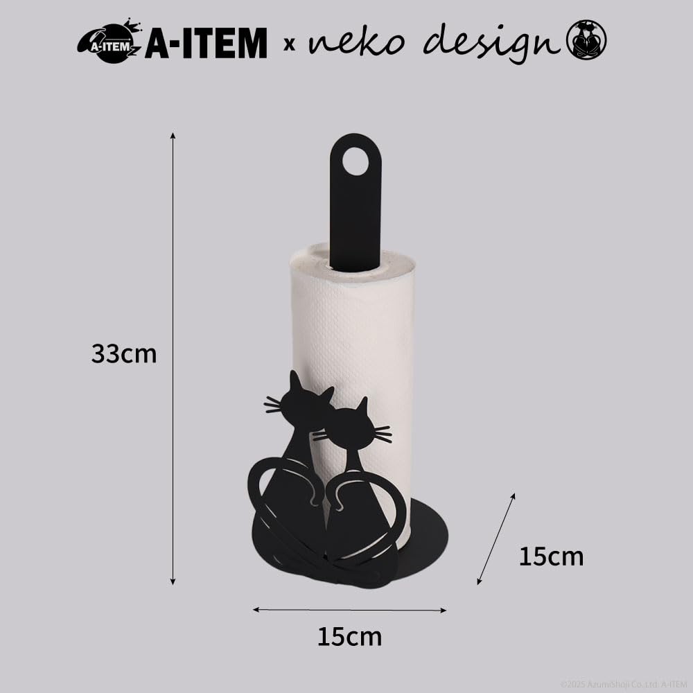 X neko design Подставка для рулона кухонной бумаги «Кот» A-ITEM Держатель/Бумага (черный)