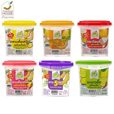 Набор мягких конфет Tamarind House Fruits, тамаринд, манго, сантол и лайм, 50–65 г. x 6 шт - Тайская закуска
