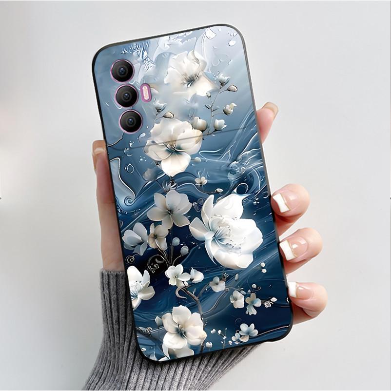 Печатный чехол для телефона Tecno Spark 8 Pro Funda Capa Мягкий силиконовый черный корпус Чехол Милый цветочный мультяшный корпус Coque
