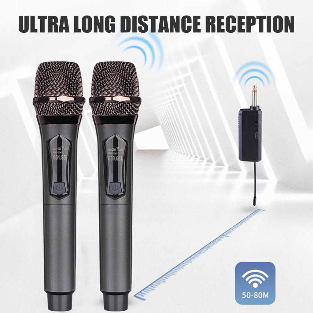 Перезаряжаемый беспроводной микрофон UHF, ручной беспроводной микрофон для караоке, свадьбы, диджея, вечеринки, выступления, церкви, использования в классе