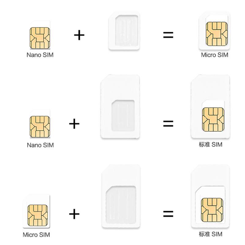 1 Набор NanoSIM-карта к Micro Standard Адаптер-конвертер Для Мобильного Телефона Адаптер SIM-карты Конвертер Универсальные Телефоны для Nano Sim