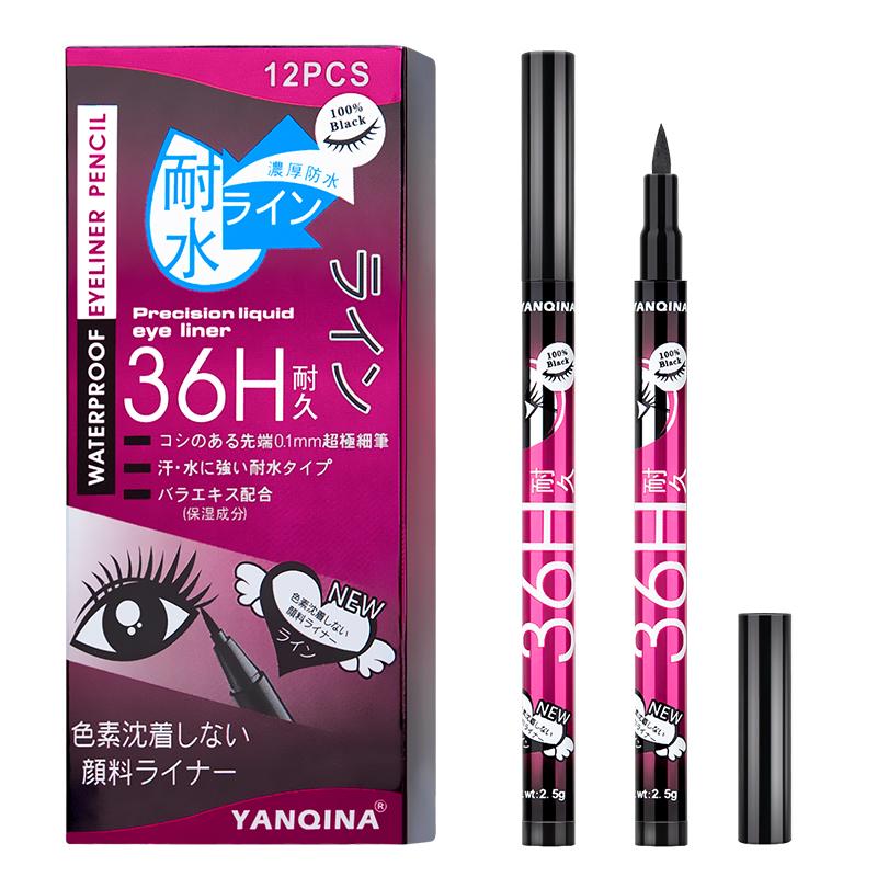 YQN 36H Черная водостойкая жидкая подводка для глаз Make Up Beauty Стойкая подводка для глаз Карандаш для макияжа