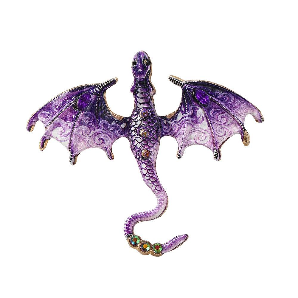 Zinc Zinc Zinc Alloy Crystal Wing Dragon Pin Colorful Rhinestone Animal Dragon Brooch  Daily Wear
