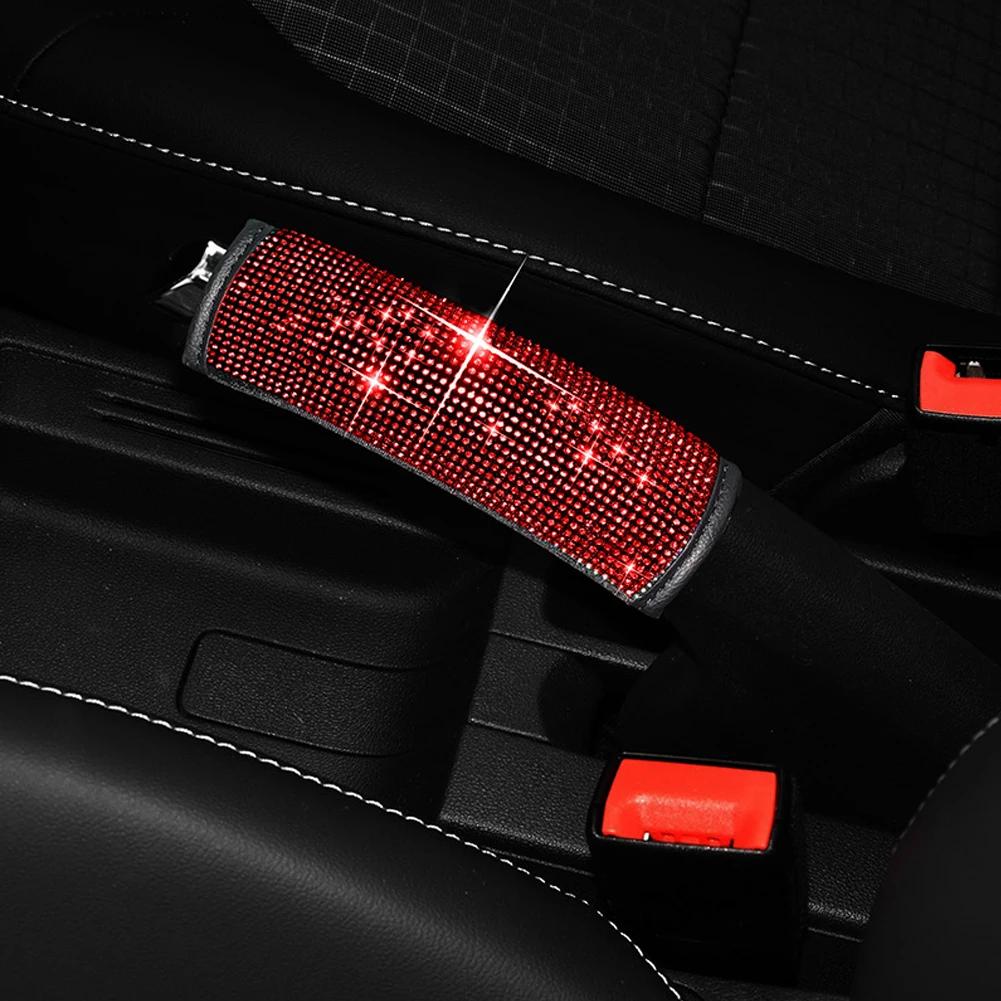 Чехол для ручного тормоза автомобиля со стразами, кожаный, противоскользящий, для ручного тормоза, защитный декор, универсальные аксессуары для интерьера для женщин