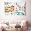 World Travel City Poster Landscape Greece Italy Florence Paris France Canvas Print Painting Wall Art Living Room Home Decorative