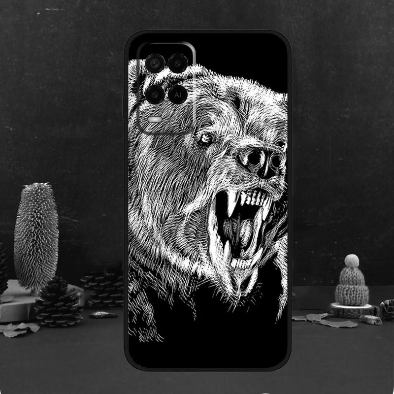 Cartoon Grizzly Bear For OPPO A54S A74 A94 A58 A78 A98 A16 A76 A96 A15 A17 A77 A5 A9 A52 A72 A79 A53S A57S Case