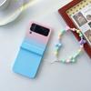 For Samsung Galaxy Z Flip 4 3 Case Gradient Skin -Friendly Feel With Bracelet Shockproof Hard Back Protection Cover Accessories