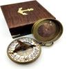 Replica of  Brass Pocket Sundial Compass  Both Side Engraved On The Sundial Bird Gift Box Nautical Home Office Décor Gift