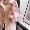 Cute Bowknot Woven Straw Handbag Beach Ruffle Lace Pearl Chain Crossbody Bag