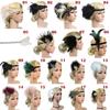 Women Beaded Flapper Hair Accessories Rhinestone Sequin Performance Headwear Elastic Indian Vintage Masquerade Feather Headband