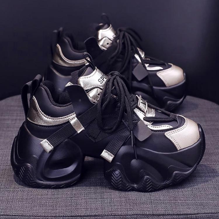 Женские прогулочные кроссовки, осенние туфли на высокой платформе со шнуровкой, дышащая кожаная обувь, зимняя повседневная обувь на танкетке 10 см