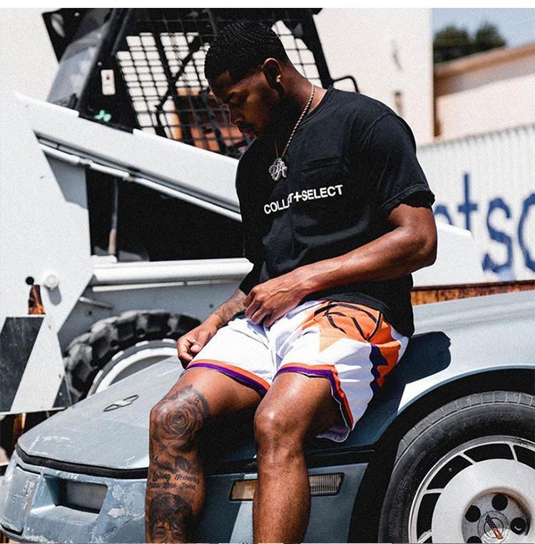 Unisex Retro Mesh Basketball Shorts - Breathable, Double-Layer, Above-Knee Casual Wear for Summer