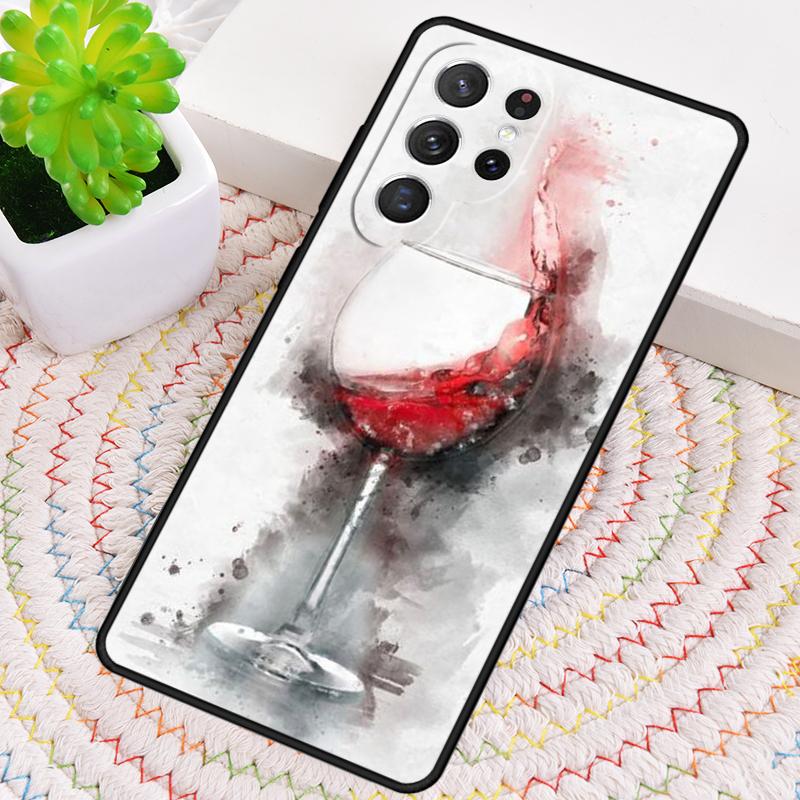 Чехол для телефона из ТПУ с рисунком 'Бокал красного вина' для Samsung Galaxy note 10 pro S26 S25 S24 S23 S22 Ultra Plus S21 FE S20 Защитный чехол